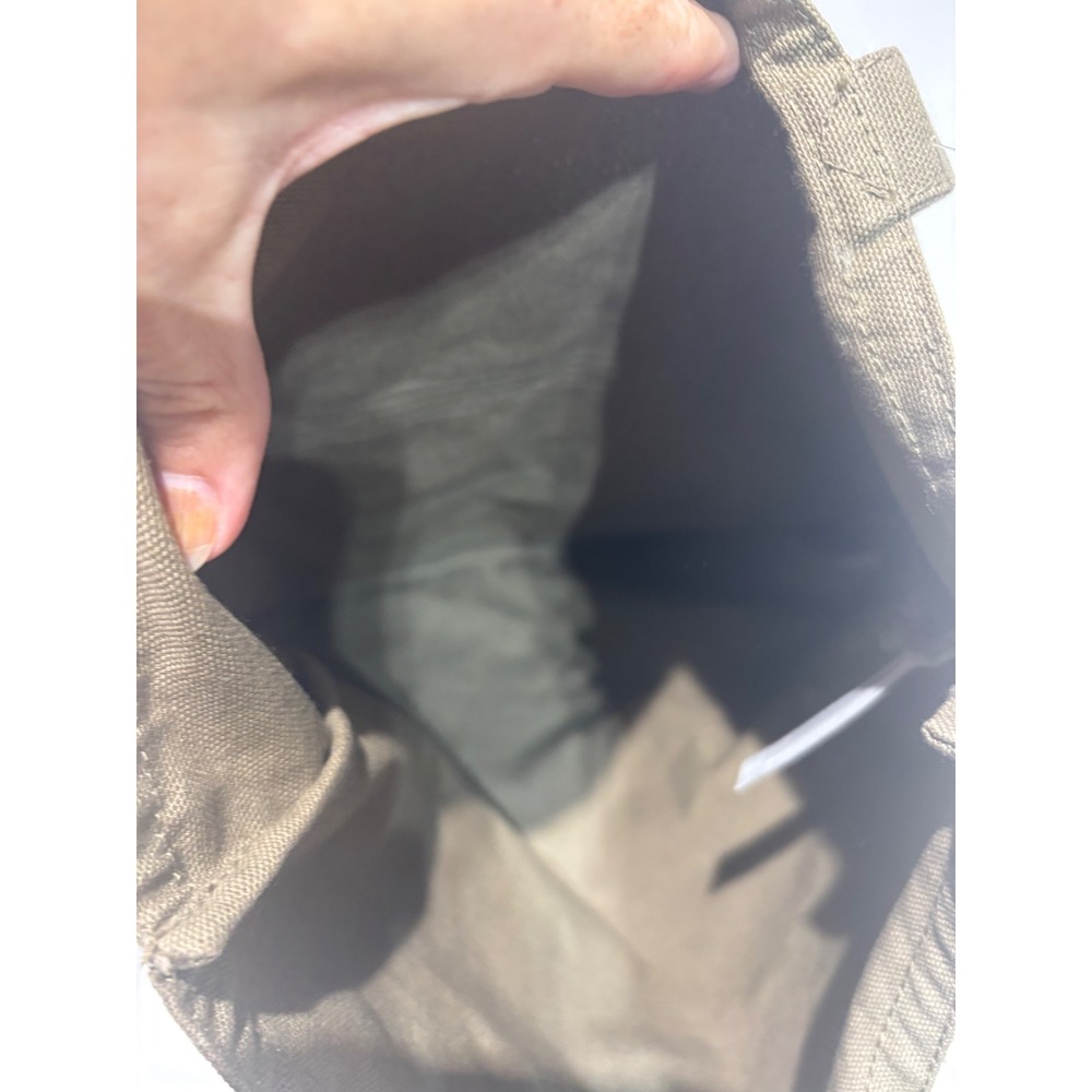 LOFT Tote Bag Women Olive Green Gold Sequin Striped Canvas Shoulder Bag - Picture 5 of 9